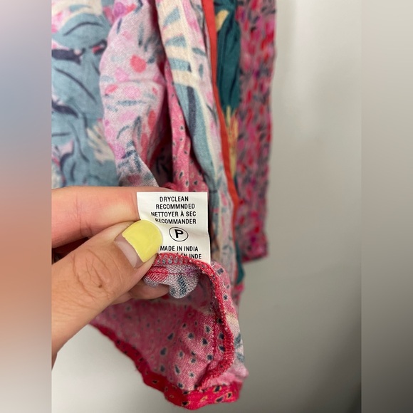 Anthropologie Louise Floral Kimono One Size Boho Coastal Vacation - Picture 7 of 8